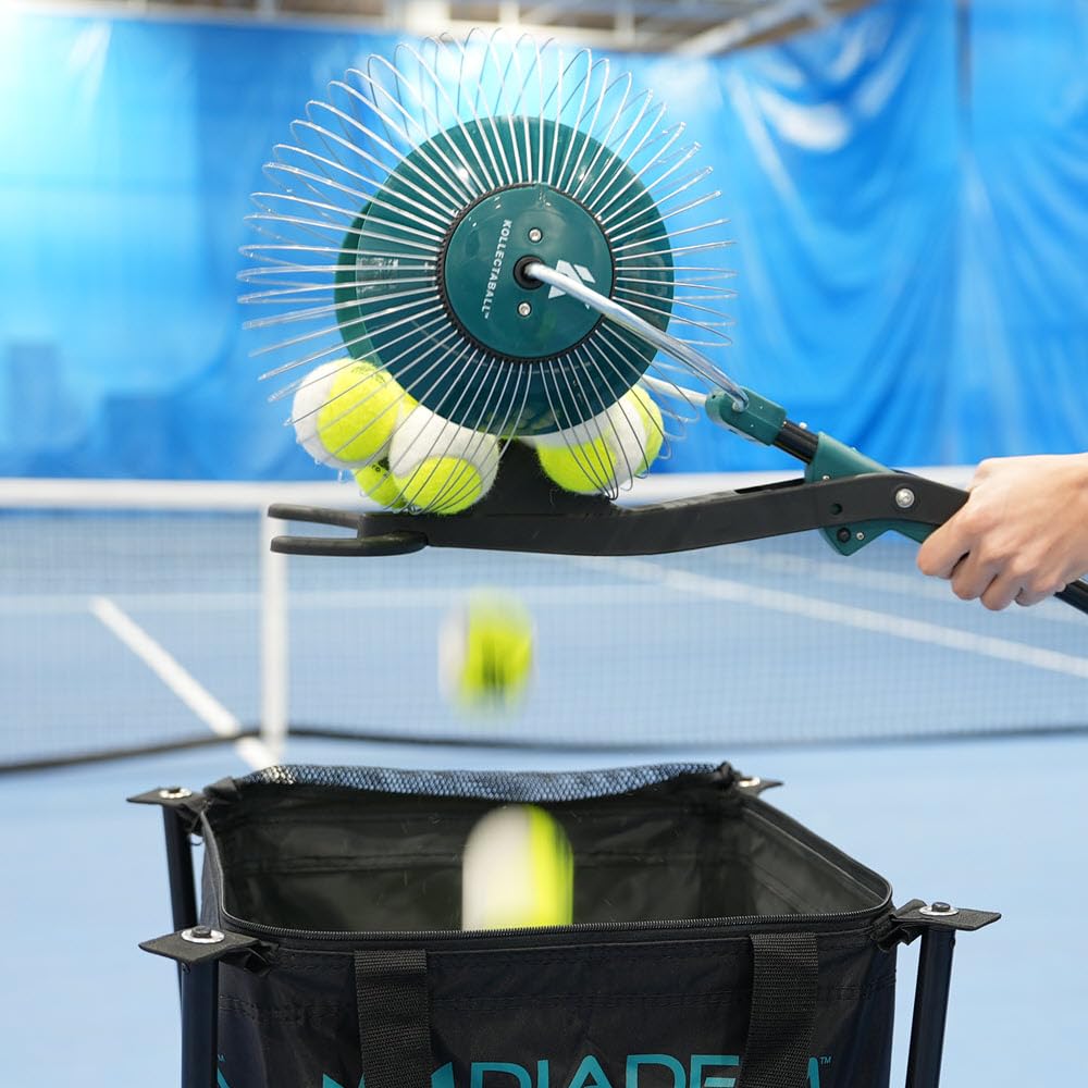 The Kollectaball collector picking up tennis balls
